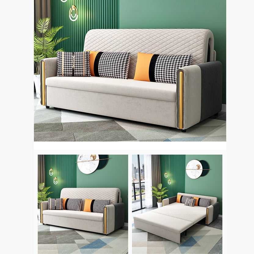 Imelde Two Seater Sofa Bed, Linen with kids sofa bed