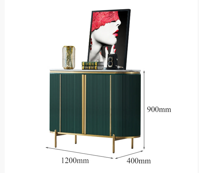 Elec Sideboard, Green & Gold with oka sideboard