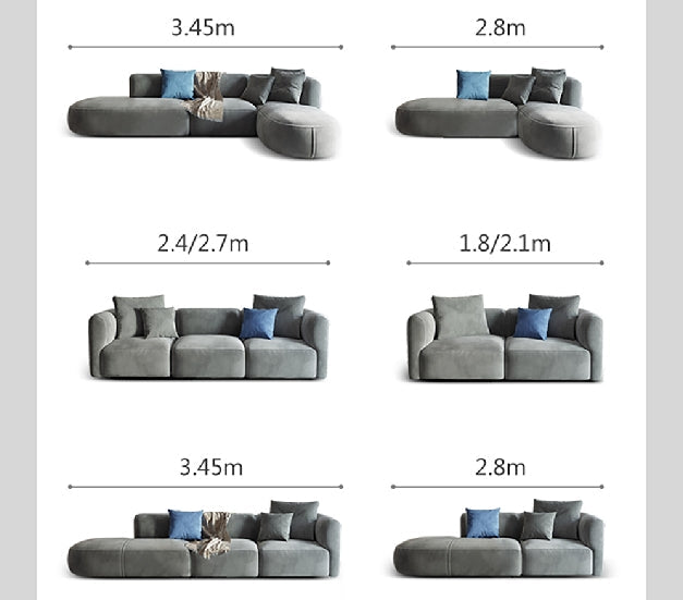 FIN Four Seater Sofa, Four Seater Corner Sofa, Grey Velvet with leather corner sofa bed