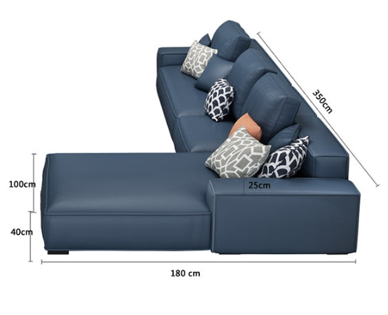 Nevaeh Three Seater Corner Sofa, Leathaire with small corner recliner sofa