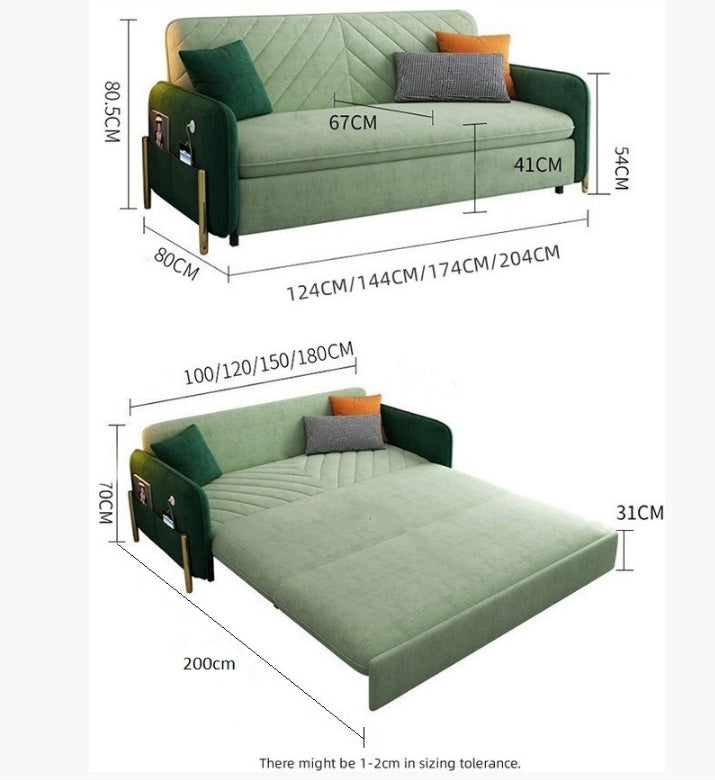 Aditi Two Seater Sofa Bed, Green with bunk bed sofa