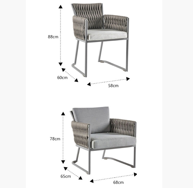 Macleod Garden Dining Table Set, Rattan with round dining table and chairs for 4