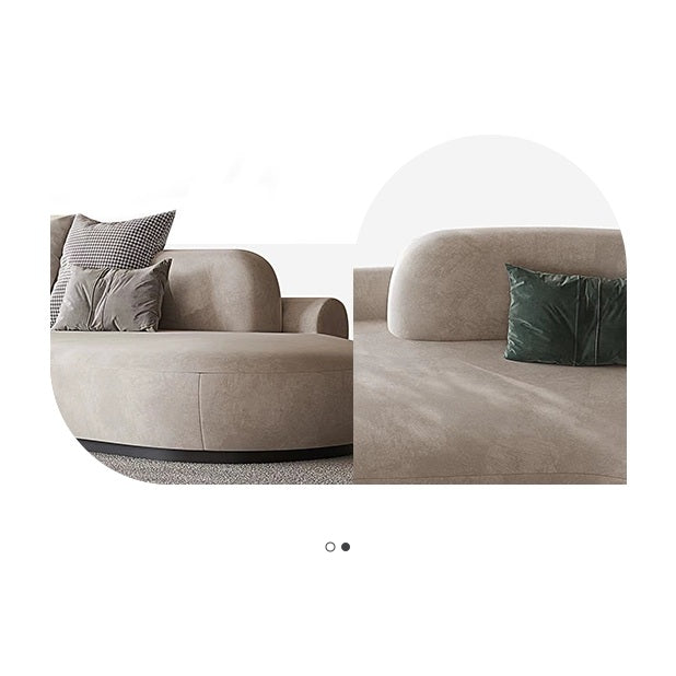 Cosima Grey Four Seater, Five Seater Curved Sofa, Long Sofa, Velvet with curved recliner sofa
