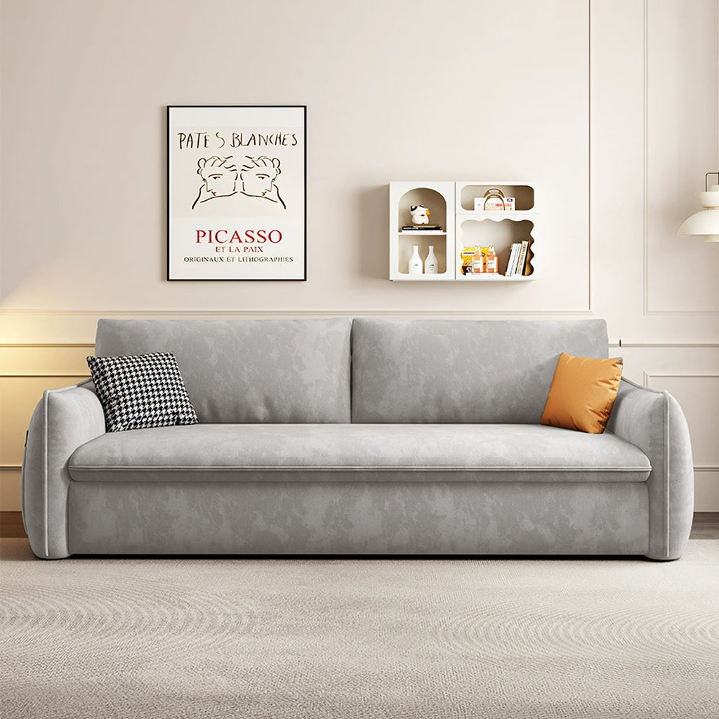 Fernandez Two Seater, Three Seater Sofa Bed With Storage, Suede with faux leather sofa bed