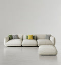 TOFU Agnes Three Seater Corner Sofa, Suede, Modular Sofa - mid century corner sofa