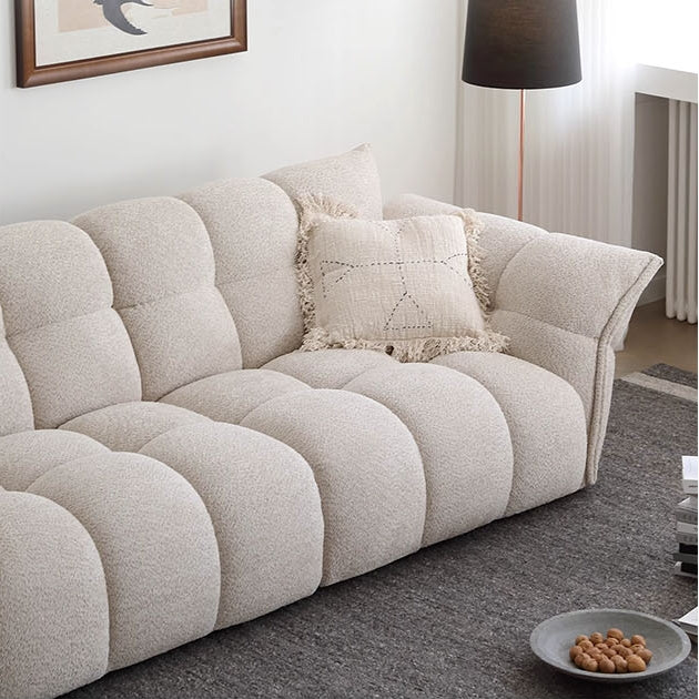Tristin Two Seater, Three Seater Sofa, Boucle with coffee table to dining table