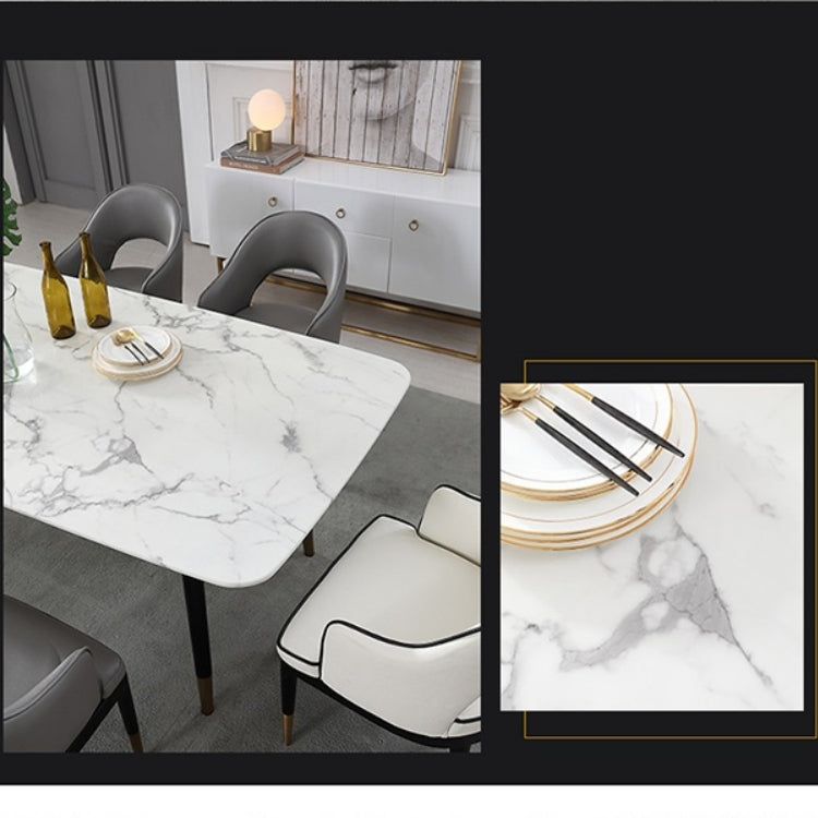 Malvern Dining Table, White with dark wood dining table