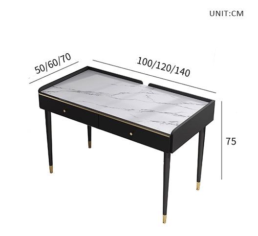 Bodden Office Desk, Sintered Stone with lamps for desk at office