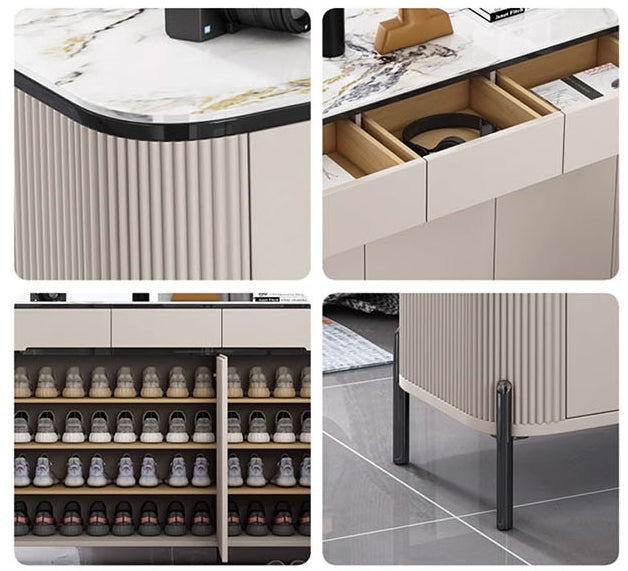 Samantha Shoe Storage, Off White with roseland sideboard