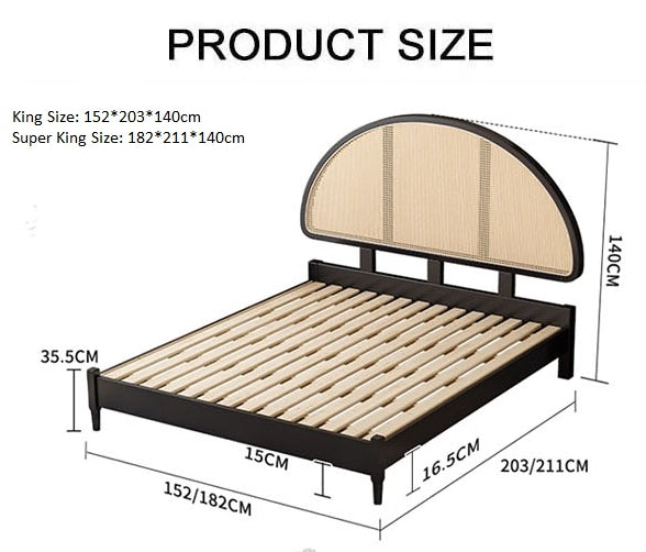 Heather King Size / Super King Size Bed, Rattan-Weilai Concept-Weilai Concept