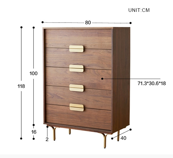 Hedra Chests Of Drawers, Walnut-Weilai Concept-Weilai Concept