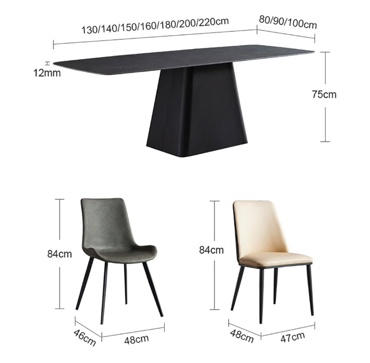 Bontempi Dining Table, Sintered Stone with 8 seater dining table