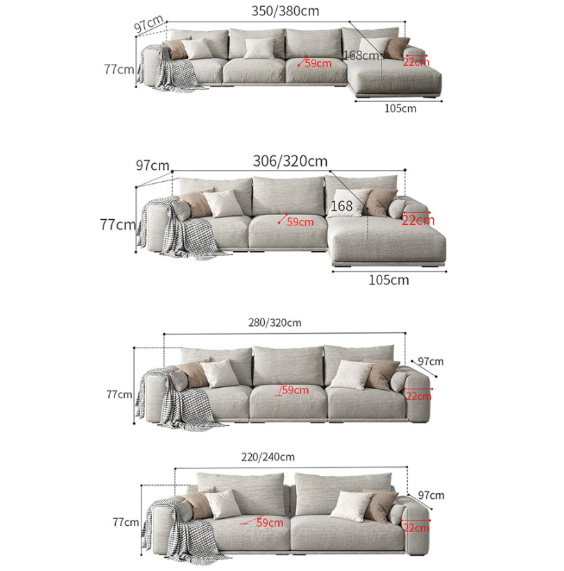 Frances Two Seater Sofa, Cotton Linen with learher corner sofa