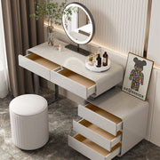 Dobson Dressing Table With LED Mirror, Cream Grey-Weilai Concept-Weilai Concept