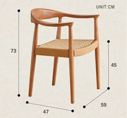 Abiram Rattan Dining Chair, Solid Wood-Weilai Concept-Weilai Concept