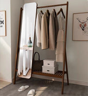 IR39 Coat Rack with Mirror-Weilai Concept-Walnut-Weilai Concept