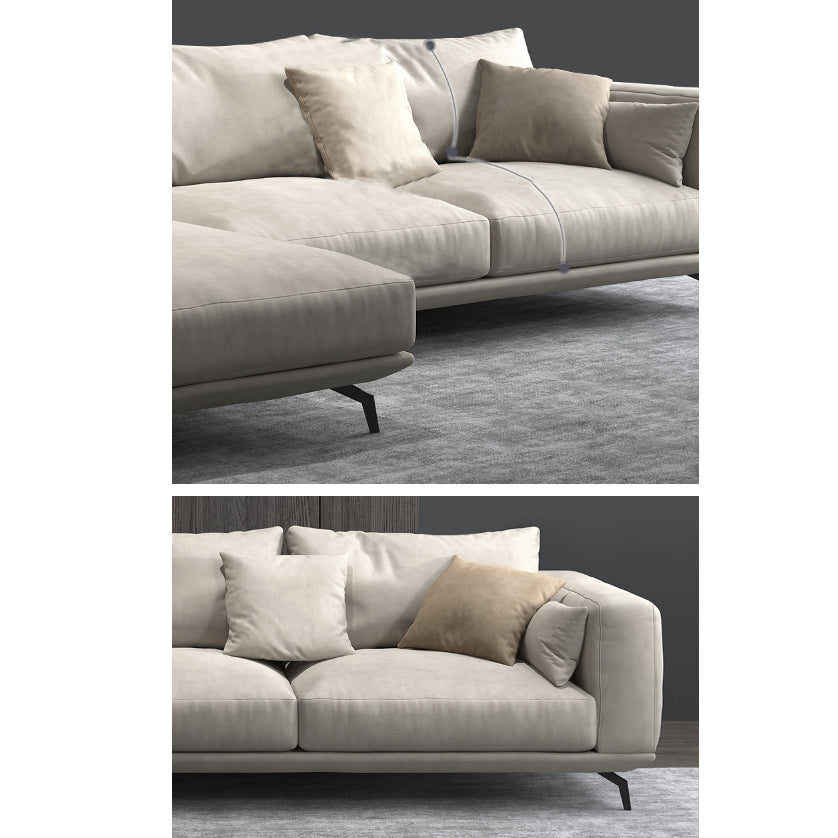 Four Seater Corner Sofa, Leathaire with blue velvet corner sofa