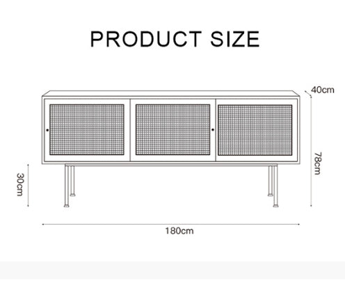 Cement Sideboard / TV Stand, Light Oak, product image
