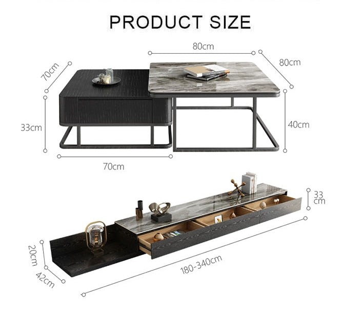 Nathan Nesting Coffee Table Set, Sintered Stone-Weilai Concept-Weilai Concept