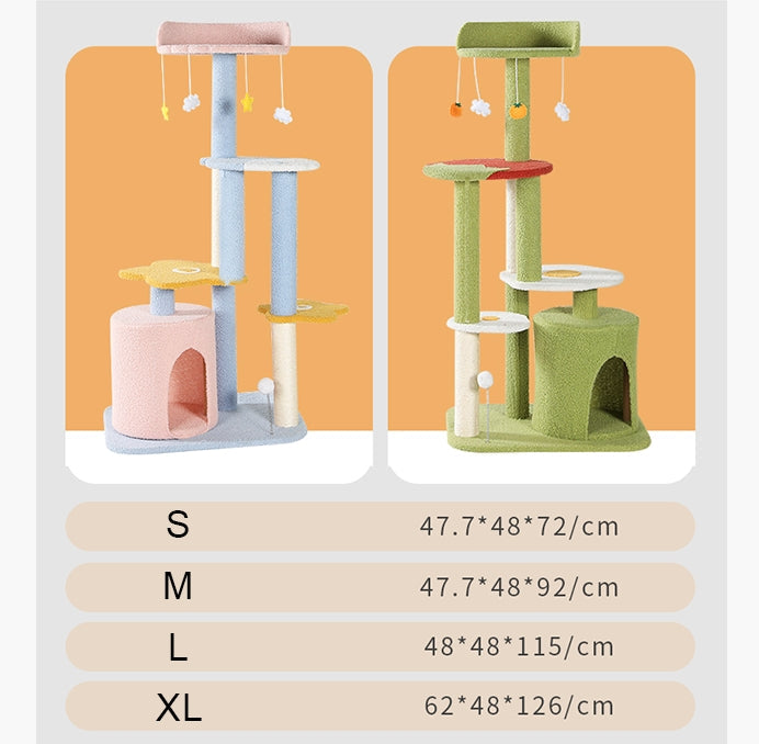 Kyali Cat Tree, Cat Climber, Coral Fleece-Weilai concept-Weilai Concept