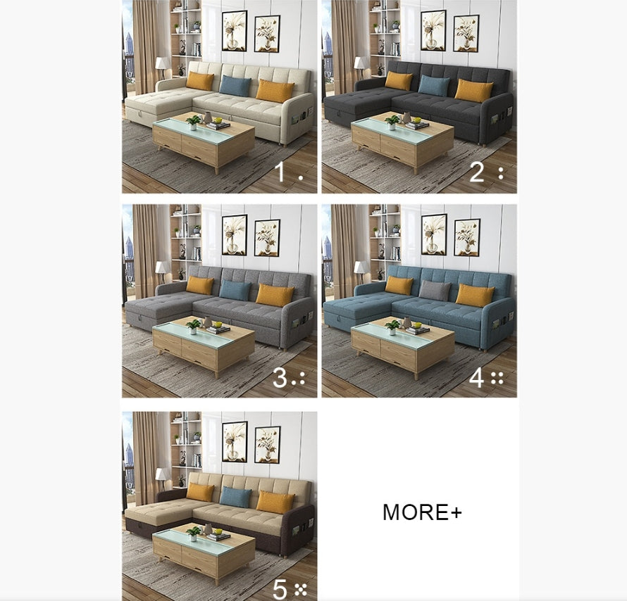 Three Seater Sofa Bed, L Shape Sofa Bed With Storage, Linen with sofa bed clic clac
