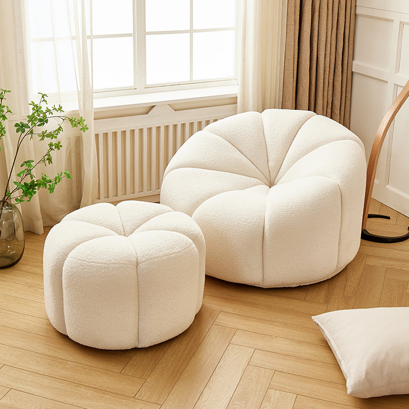 Arsav Pumpkin Armchair, White Boucle-Sofas-Weilai Concept-Weilai Concept