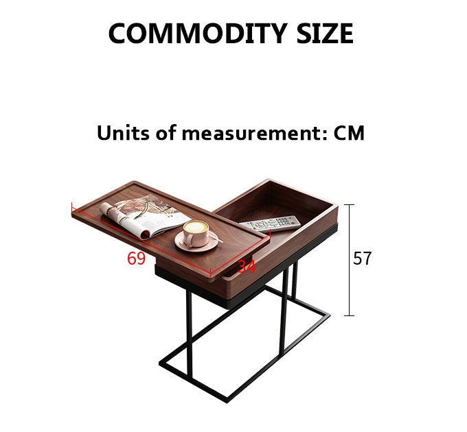 Hay Storage Side Table, Walnut with fold away dining table for 6