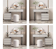 Dobson Dressing Table With LED Mirror, Cream Grey-Weilai Concept-Weilai Concept