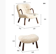 Philip Arc Sheepskin Armchair And Ottoman-Weilai Concept-Weilai Concept