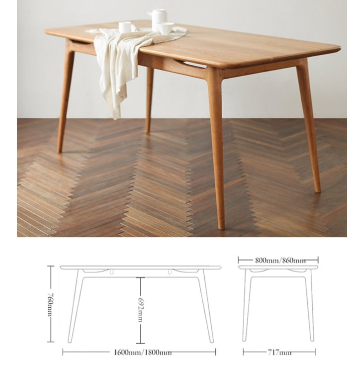 Giano Dining Table, Oak with round dining table