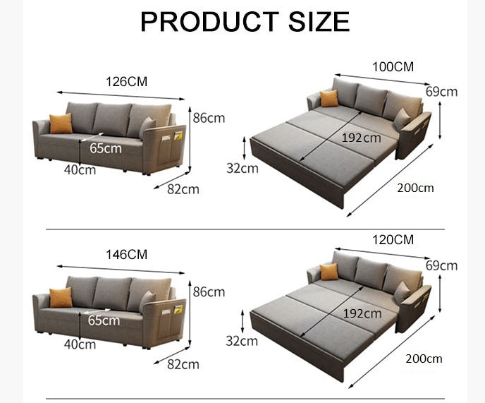 Gertrude Sofa Bed Single Seater, Two Seater, Linen with sofas sofa beds