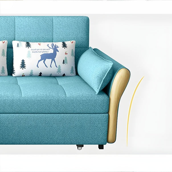 Two Seater Sofa Bed, Blue with green sofa bed