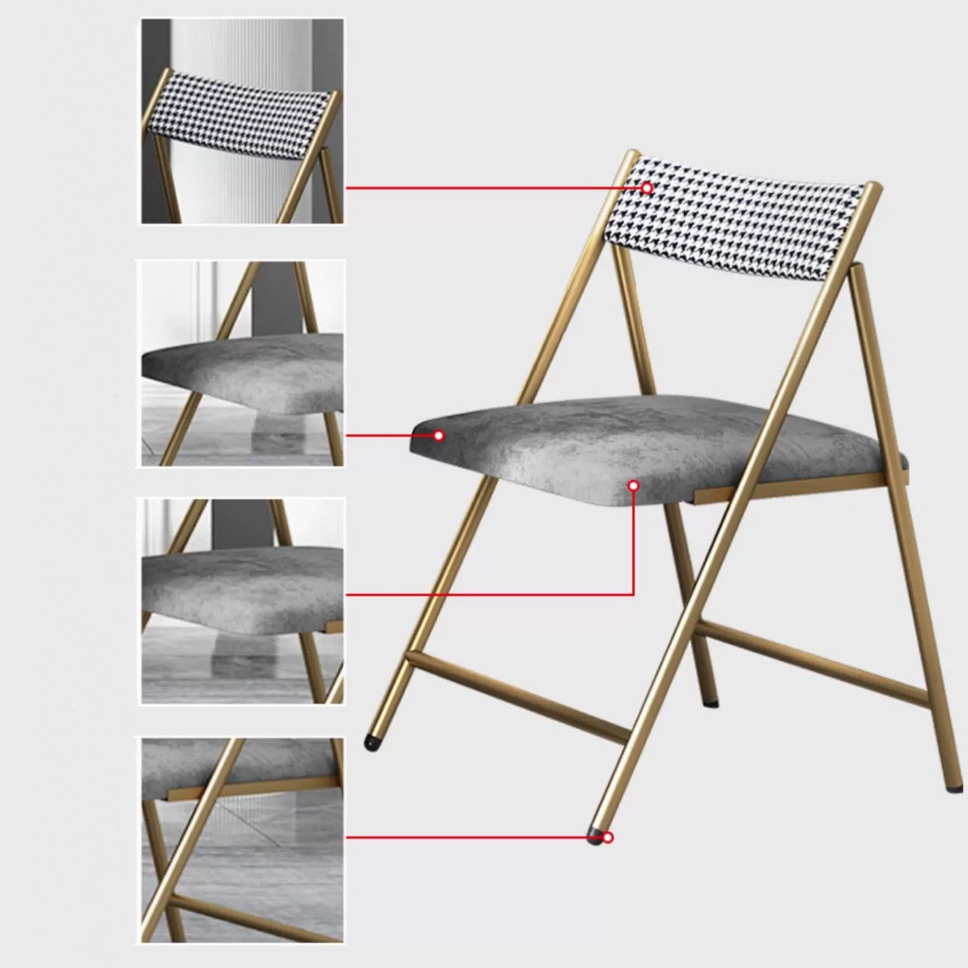 Weilai Concept Signature Folding Dining Chair For Clearance in a lifestyle setting with fold up dining tables