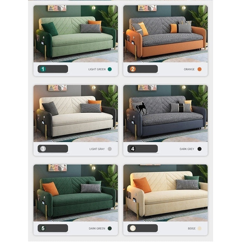 Aditi Two Seater Sofa Bed, Green with chair bed sofa bed