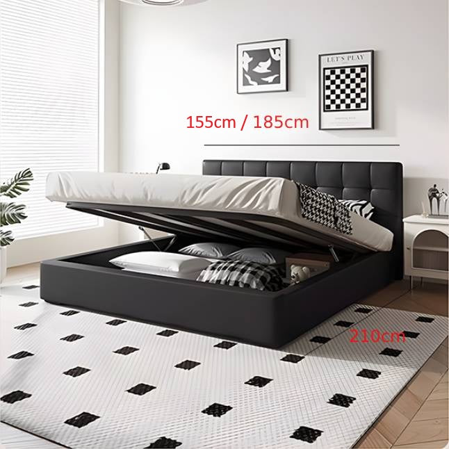 Stella King Size / Super King Size Bed, Black-Weilai Concept