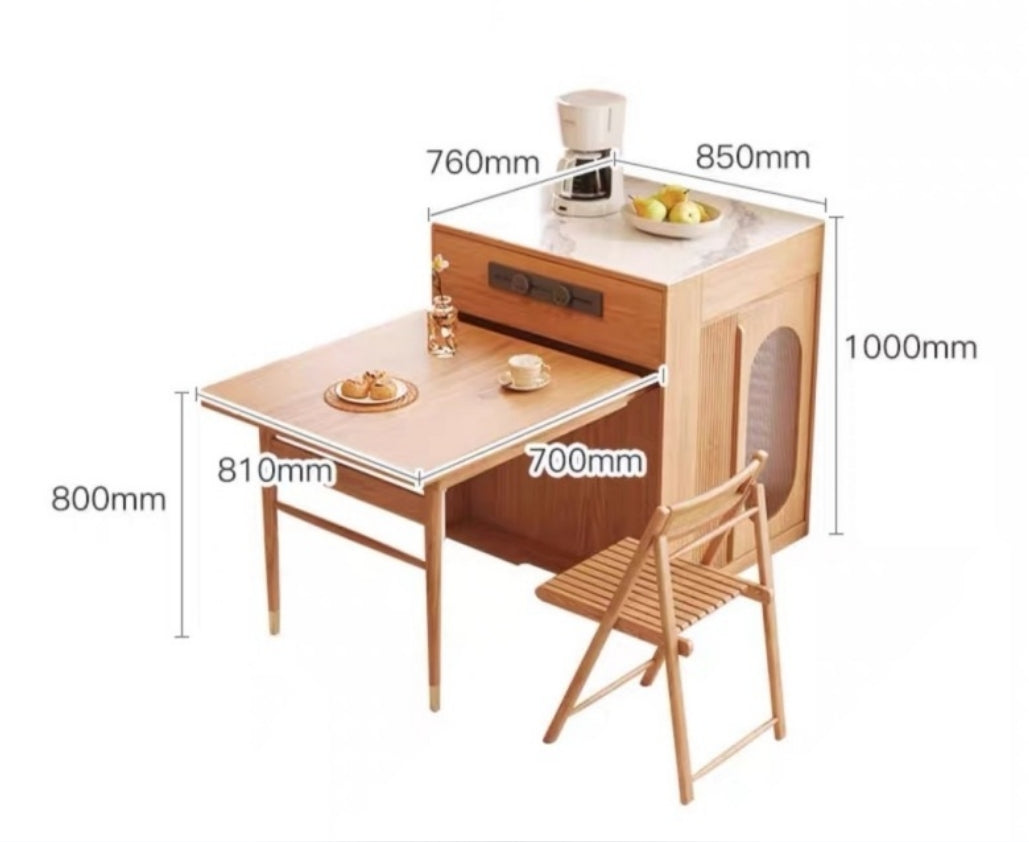 Kacey Extendable Dining Table Set, Storage, Solid Wood with 2 seater dining table with chairs