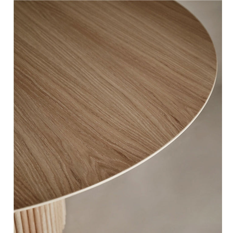 Ivar Round Dining Table, Oak Or Walnut with 4 chairs for dining table