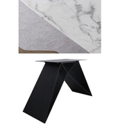Amsterdam Dining Table, Marble with folding dining table and folding chairs