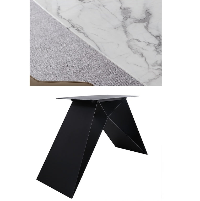 Amsterdam Dining Table, Marble with folding dining table and folding chairs