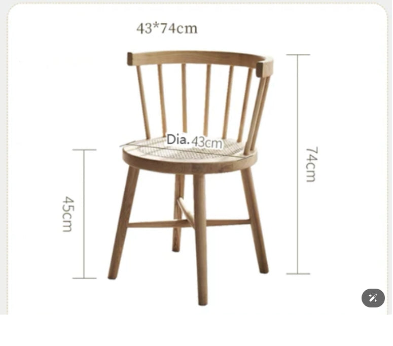 Gavril Rattan Dining Table, Oak, Rectangle with decor for a dining room table
