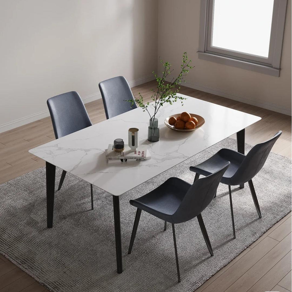 Samirah Dining Table, Sintered Stone with dining table in black