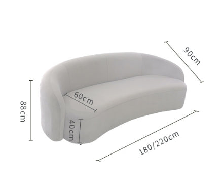Julep Modern Curved Three Seater, Four Seater Sofa, Velvet with curved recliner sofa
