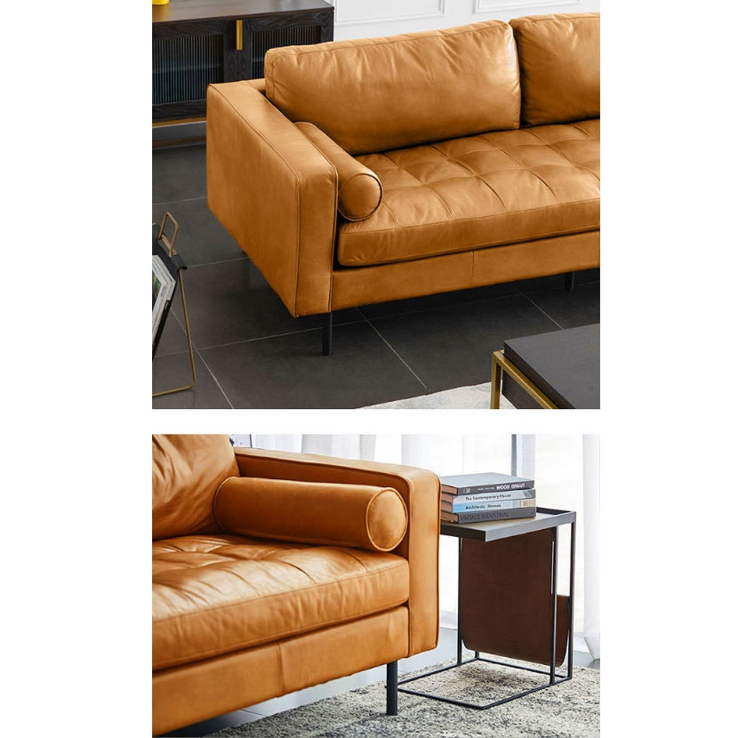 Porto Three Seater Sofa, Real Leather with red corner sofa