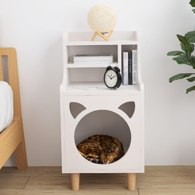 Pura Side Table With Pet House, Wood-Weilai Concept-Weilai Concept