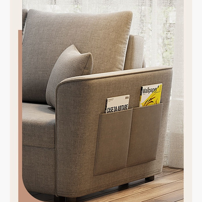 Gertrude Sofa Bed Single Seater, Two Seater, Linen with sofa into a bed