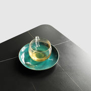 Arbaz Office Desk, Sintered Stone with antique office desk