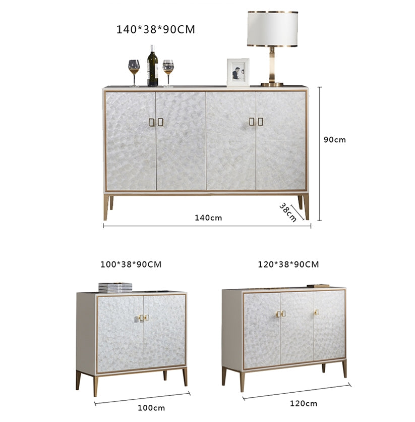 Justine Sideboard, White with oak sideboard solid