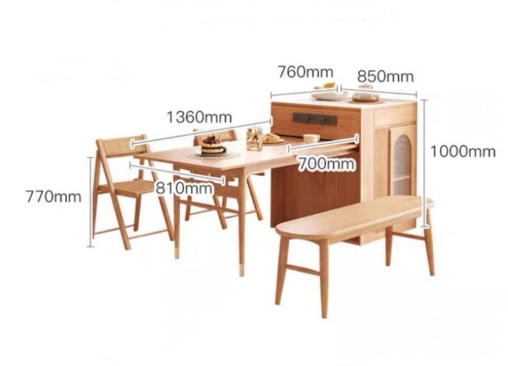 Kacey Extendable Dining Table Set, Storage, Solid Wood with black dining room table and chairs