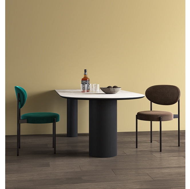 La Plainville Dining Table, White with oak dining room table and chairs