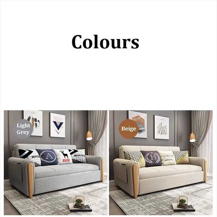 Mavis Two Seater Sofa Bed, Dark Grey with made sofa bed
